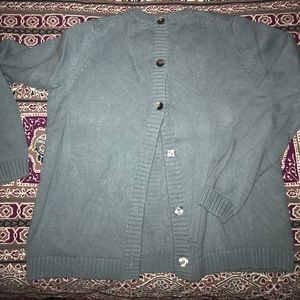 J. Jill light blue sweater with button open back